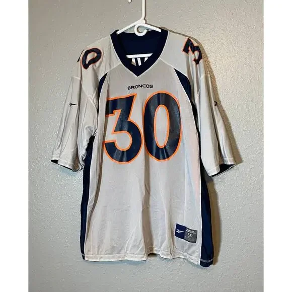 Reebok 30 Reversible Reebok Size 56 White Blue Orange Jersey Terrell Davis 4XL - Picture 6 of 6